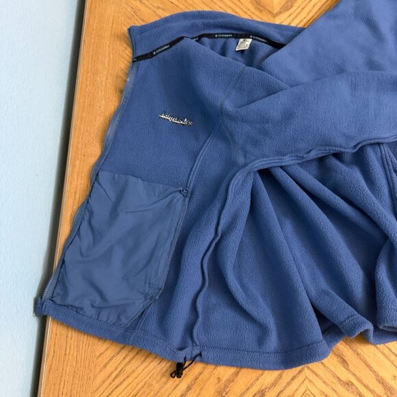 Columbia Plush Fleece Full Zip Jacket Blue With Zip Pockets Made in USA Size XL - Picture 10 of 11